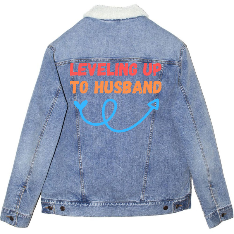 Leveling Up To Husband Gift Girl Unisex Sherpa-Lined Denim Jacket by abataymunaevj | Artistshot