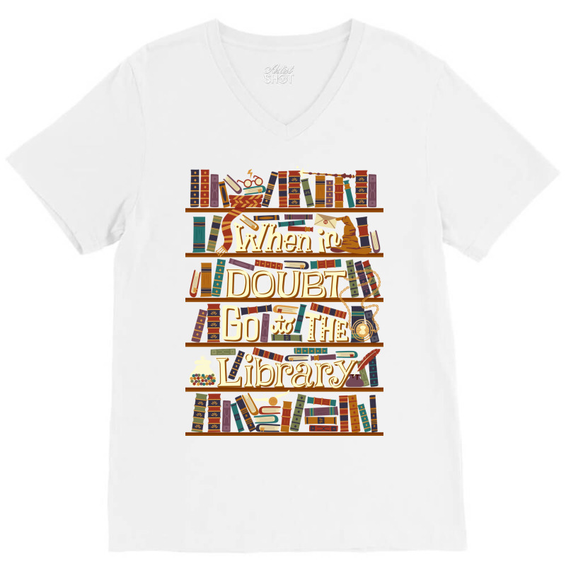 Go To The Library 80s V-neck Tee | Artistshot