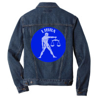 Libra Astrology Zodiac Sign Libra Man Holding Scal Men Denim Jacket | Artistshot