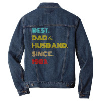 Best Dad Husband Since 1983 Fathers Day Gifts Men Denim Jacket | Artistshot