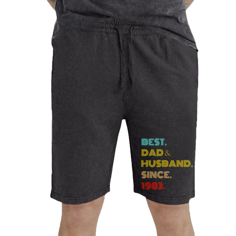 Best Dad Husband Since 1983 Fathers Day Gifts Vintage Short by azapogosw | Artistshot