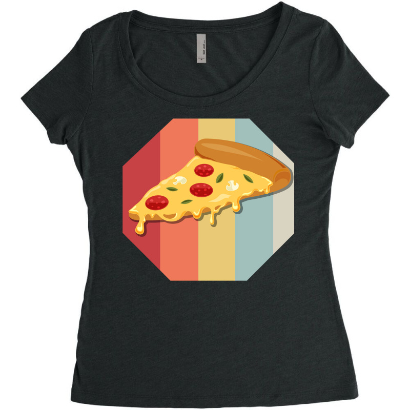 Slice Of Pizza Bistro Margarita Salami Cheese Fast Women's Triblend Scoop T-shirt by ChuArt. | Artistshot