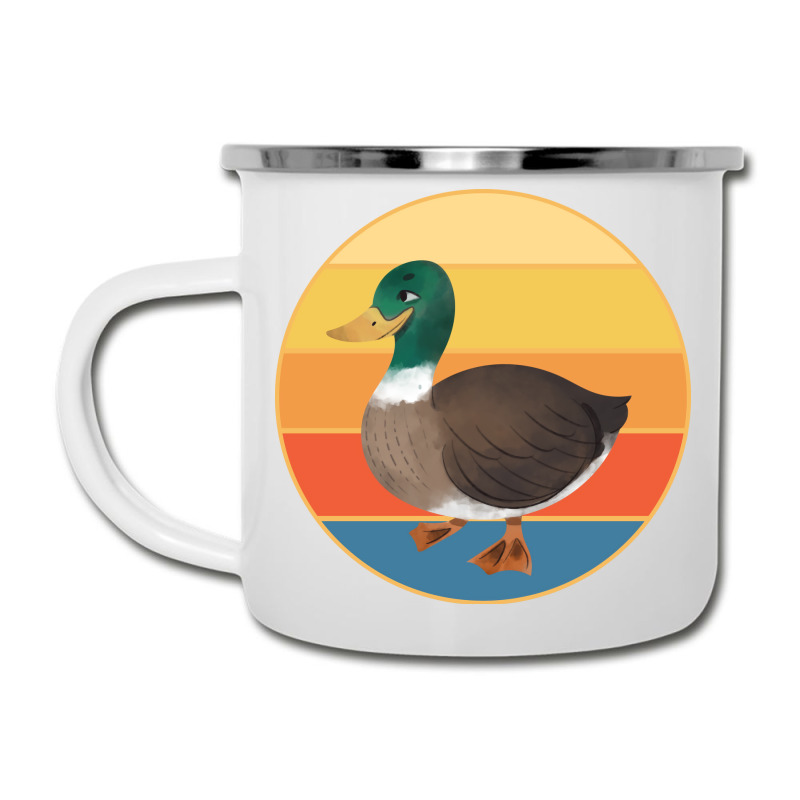 Cute Duck Vintage Retro Sunset Animal Lover Design Camper Cup | Artistshot