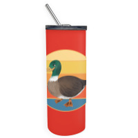 Cute Duck Vintage Retro Sunset Animal Lover Design Skinny Tumbler | Artistshot