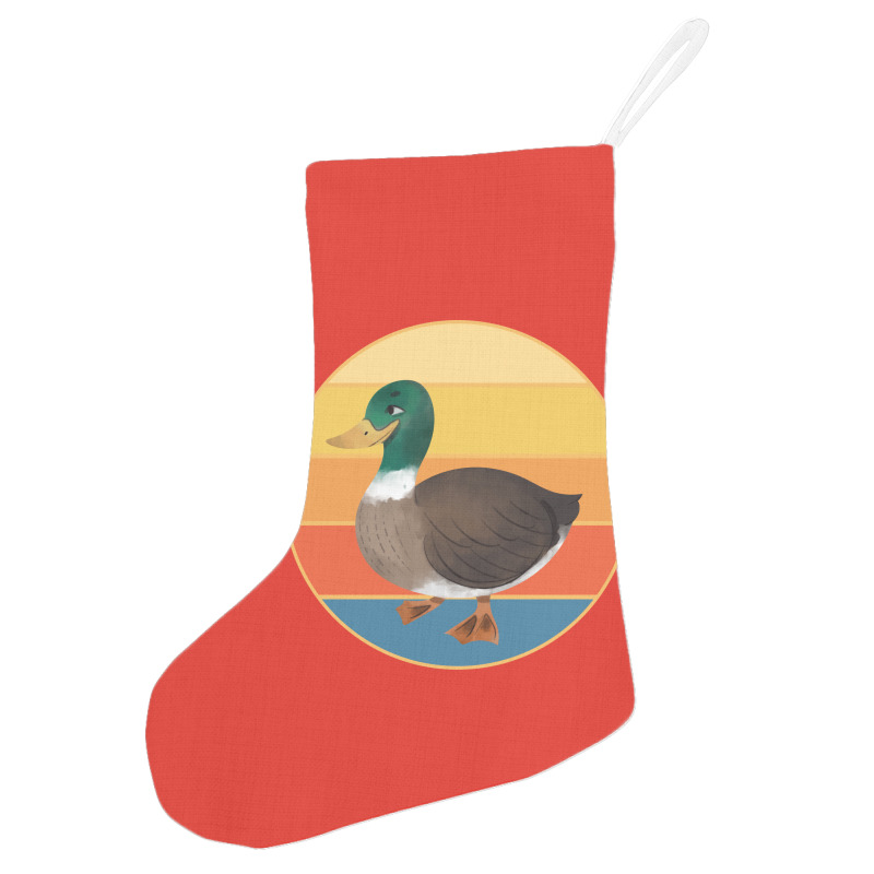 Cute Duck Vintage Retro Sunset Animal Lover Design Holiday Stocking | Artistshot