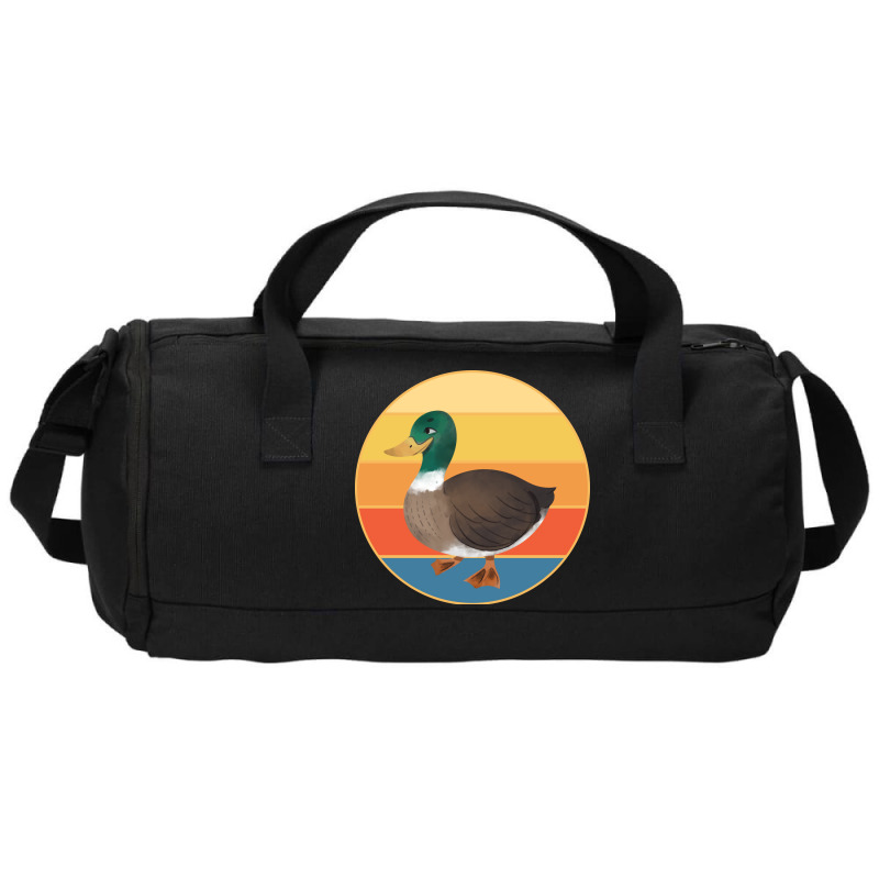 Cute Duck Vintage Retro Sunset Animal Lover Design Duffel Bag | Artistshot