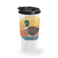 Cute Duck Vintage Retro Sunset Animal Lover Design Travel Mug | Artistshot