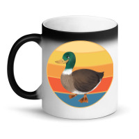 Cute Duck Vintage Retro Sunset Animal Lover Design Magic Mug | Artistshot