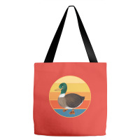 Cute Duck Vintage Retro Sunset Animal Lover Design Tote Bags | Artistshot