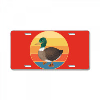 Cute Duck Vintage Retro Sunset Animal Lover Design License Plate | Artistshot