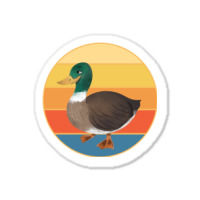 Cute Duck Vintage Retro Sunset Animal Lover Design Sticker | Artistshot