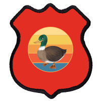 Cute Duck Vintage Retro Sunset Animal Lover Design Shield Patch | Artistshot