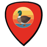 Cute Duck Vintage Retro Sunset Animal Lover Design Shield S Patch | Artistshot