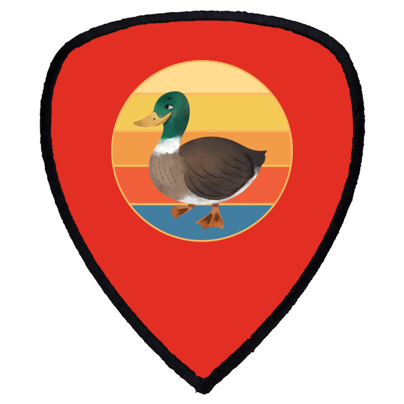 Cute Duck Vintage Retro Sunset Animal Lover Design Shield S Patch | Artistshot