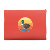 Cute Duck Vintage Retro Sunset Animal Lover Design Accessory Pouches | Artistshot