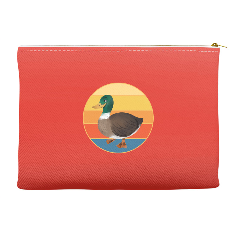 Cute Duck Vintage Retro Sunset Animal Lover Design Accessory Pouches | Artistshot