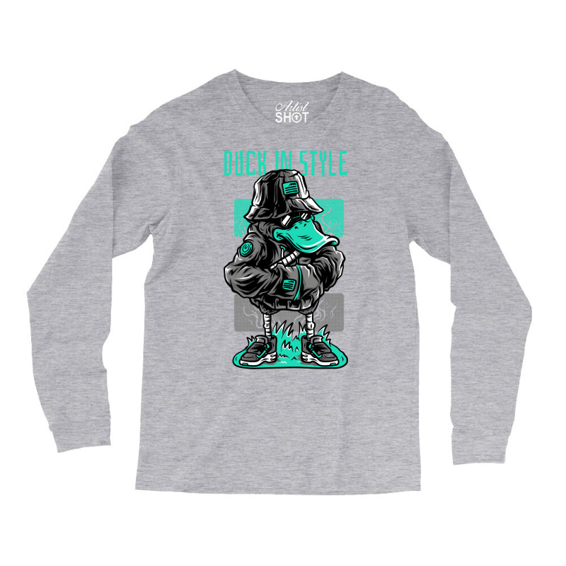 Awesome Duck In Style Design Music Long Sleeve Shirts | Artistshot