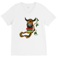 Mr Books Owl Trending V-neck Tee | Artistshot