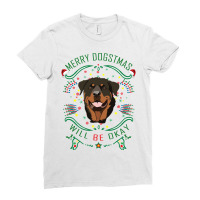 Merry Dogstmas Will Be Okay Merry Christmas, Funny Ladies Fitted T-shirt | Artistshot