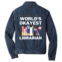 Worlds Okayest And Best Librarian Travel Men Denim Jacket | Artistshot