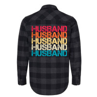 Husband Retro Vintage Sunset Distressed Typography Flannel Shirt | Artistshot