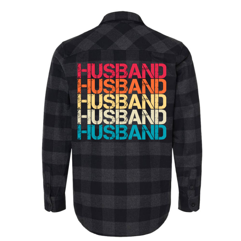 Husband Retro Vintage Sunset Distressed Typography Flannel Shirt by soyefkettieu | Artistshot