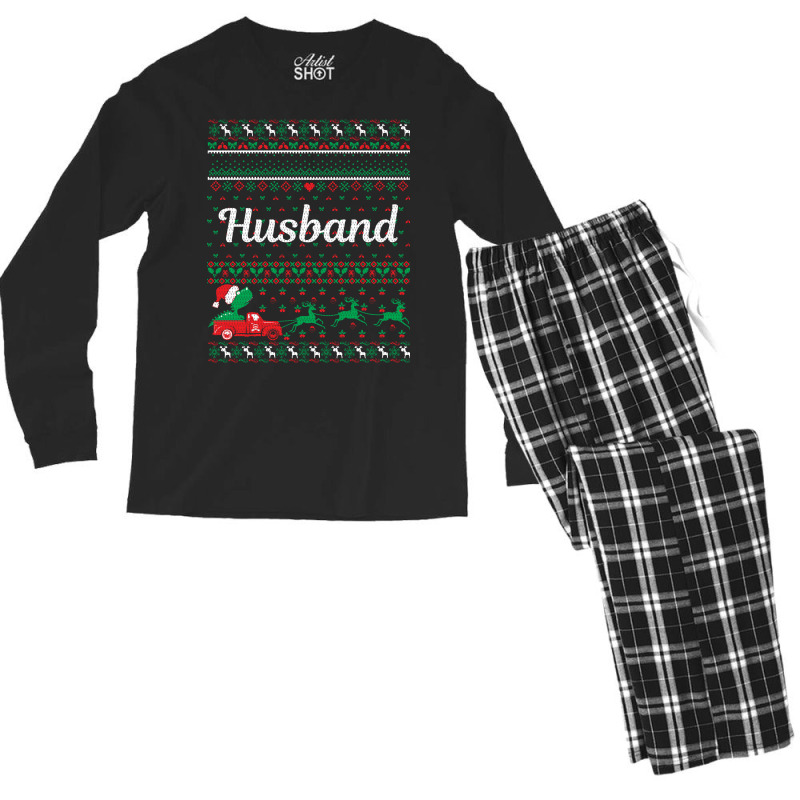 Ugly Christmas Sweater Husband Girl Men's Long Sleeve Pajama Set by azapogosw | Artistshot