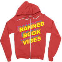 Banned Book Vibes Vintage Rainbow Funny Zipper Hoodie | Artistshot