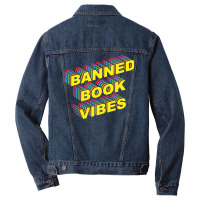 Banned Book Vibes Vintage Rainbow Funny Men Denim Jacket | Artistshot