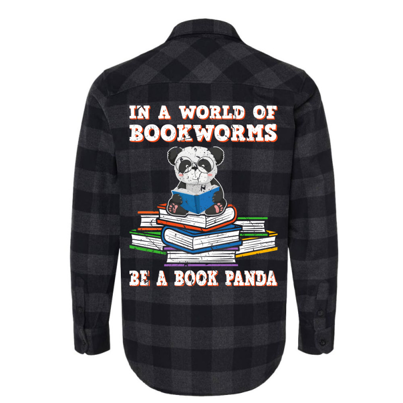 Bookworm Funny Reading Book Panda Reader Stars Flannel Shirt by alheklupsm | Artistshot