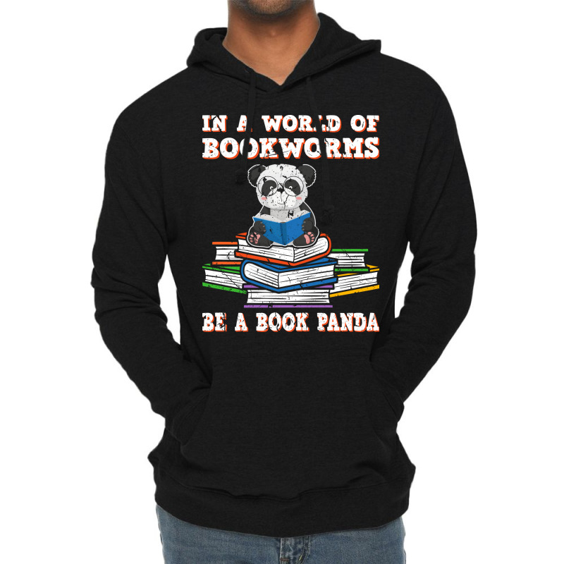 Bookworm Funny Reading Book Panda Reader Stars Lightweight Hoodie by alheklupsm | Artistshot