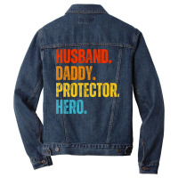 Husband Daddy Protector Hero Green Love Men Denim Jacket | Artistshot