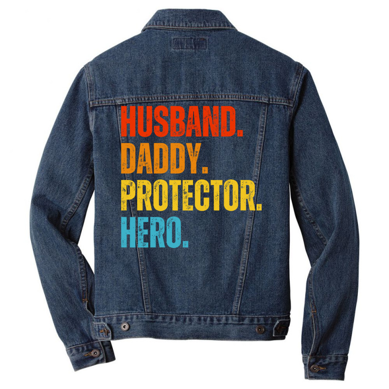 Husband Daddy Protector Hero Green Love Men Denim Jacket by etlglein1 | Artistshot