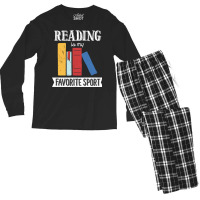 Book Lover  Reading Is My Favorite Sport Reader Re Men's Long Sleeve Pajama Set | Artistshot