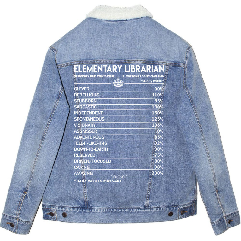 Elementary Librarian T  Elementary Librarian Facto Unisex Sherpa-lined Denim Jacket | Artistshot