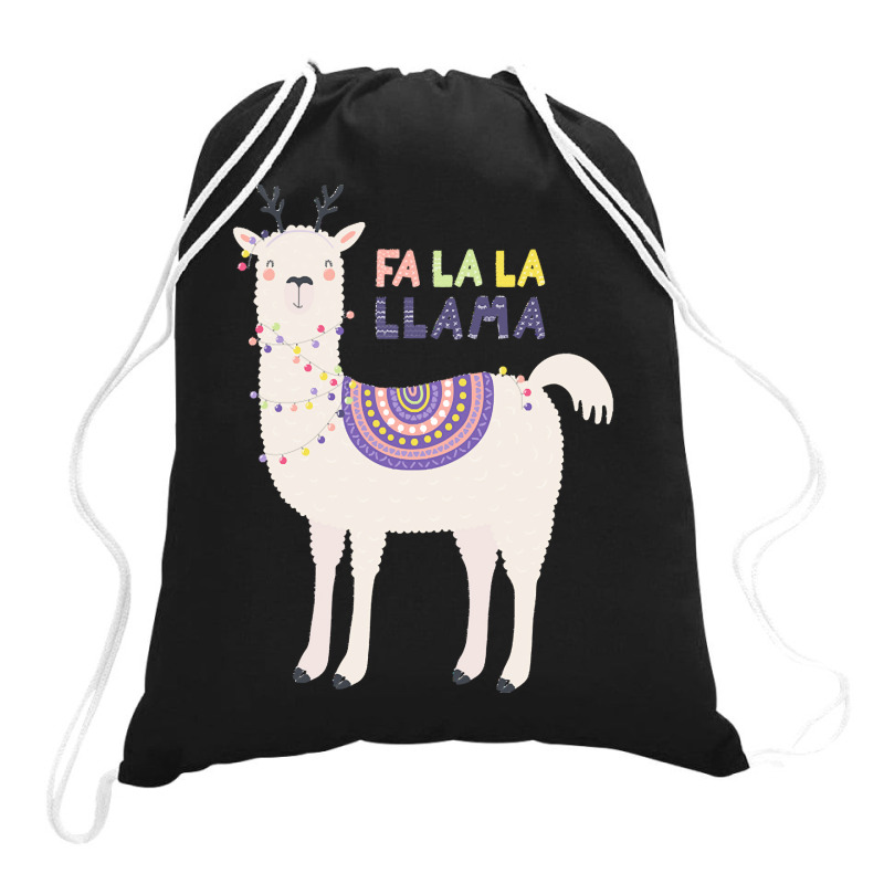 Llama T  Shirt Fa La La L L A M A T  Shirt Drawstring Bags | Artistshot