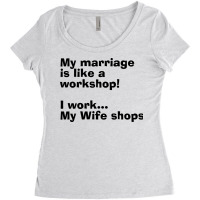 I Work My Wife Shops Vintage Women's Triblend Scoop T-shirt | Artistshot