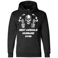 Best Asshole Husband Ever Funny Skull Husband Red Champion Hoodie | Artistshot