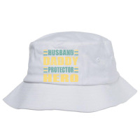 Husband Daddy Protector Hero Role Model 80s Bucket Hat | Artistshot