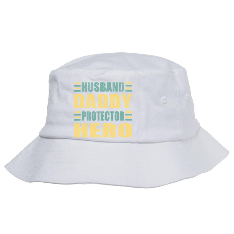 Husband Daddy Protector Hero Role Model 80s Bucket Hat | Artistshot