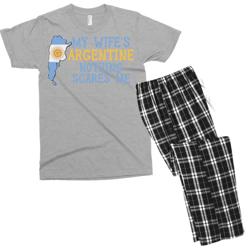 Nothing Scares Me Husband Wife Argentina Married A Men's T-shirt Pajama Set | Artistshot