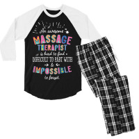 An Awesome Massage Therapist Gift Idea Impossible Men's 3/4 Sleeve Pajama Set | Artistshot