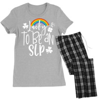 Lucky To Be An Slp St Patricks Day Speech Language Women's Pajamas Set | Artistshot