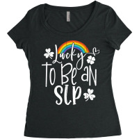 Lucky To Be An Slp St Patricks Day Speech Language Women's Triblend Scoop T-shirt | Artistshot