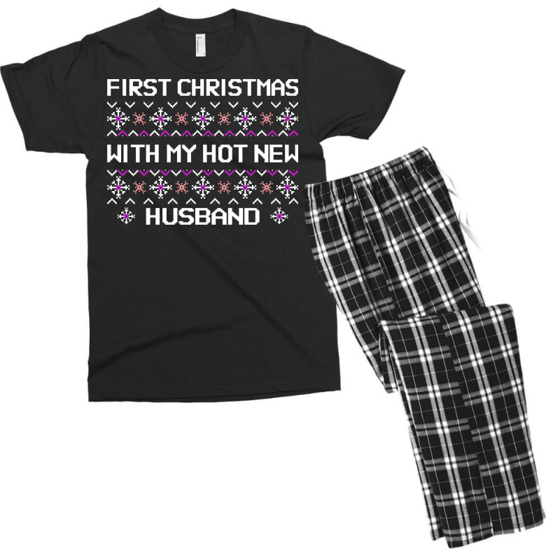 First Christmas With My Hot New Husband White Quot Men's T-shirt Pajama Set | Artistshot