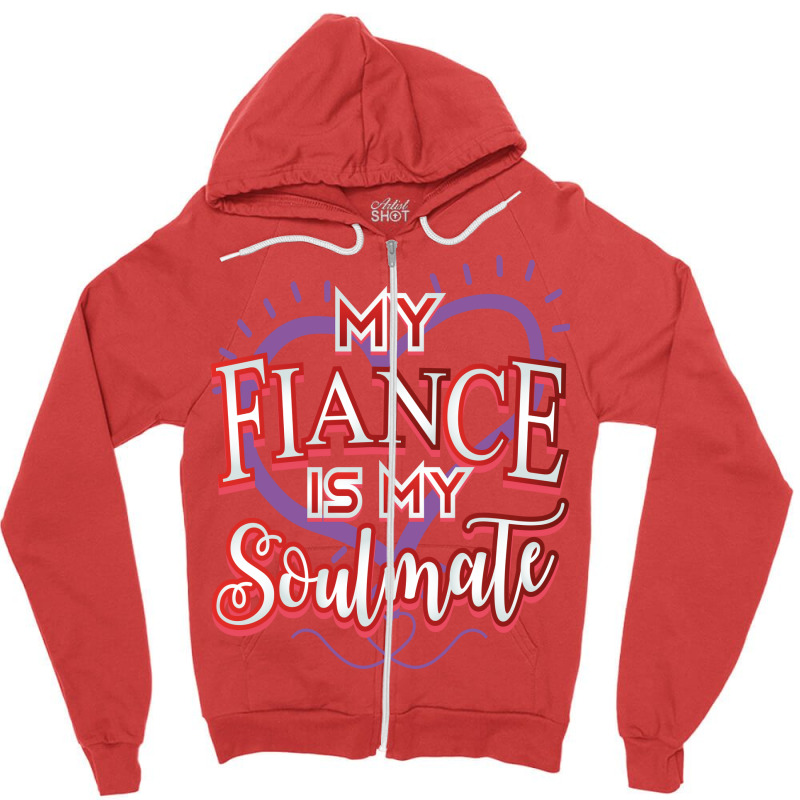 Fiance Soulmate Valentine Hipster Zipper Hoodie by tejecirvllq | Artistshot