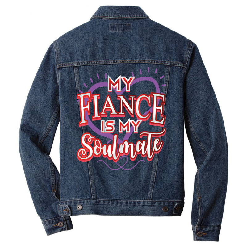 Fiance Soulmate Valentine Hipster Men Denim Jacket by tejecirvllq | Artistshot