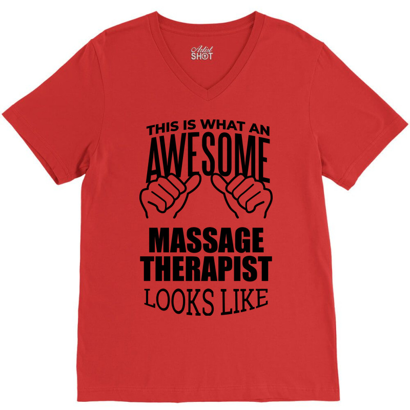 Massage Therapist Blue V-Neck Tee by gawuanafulz | Artistshot