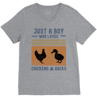 Just A Boy Who Loves Chickens And Ducks Retro Vint V-neck Tee | Artistshot