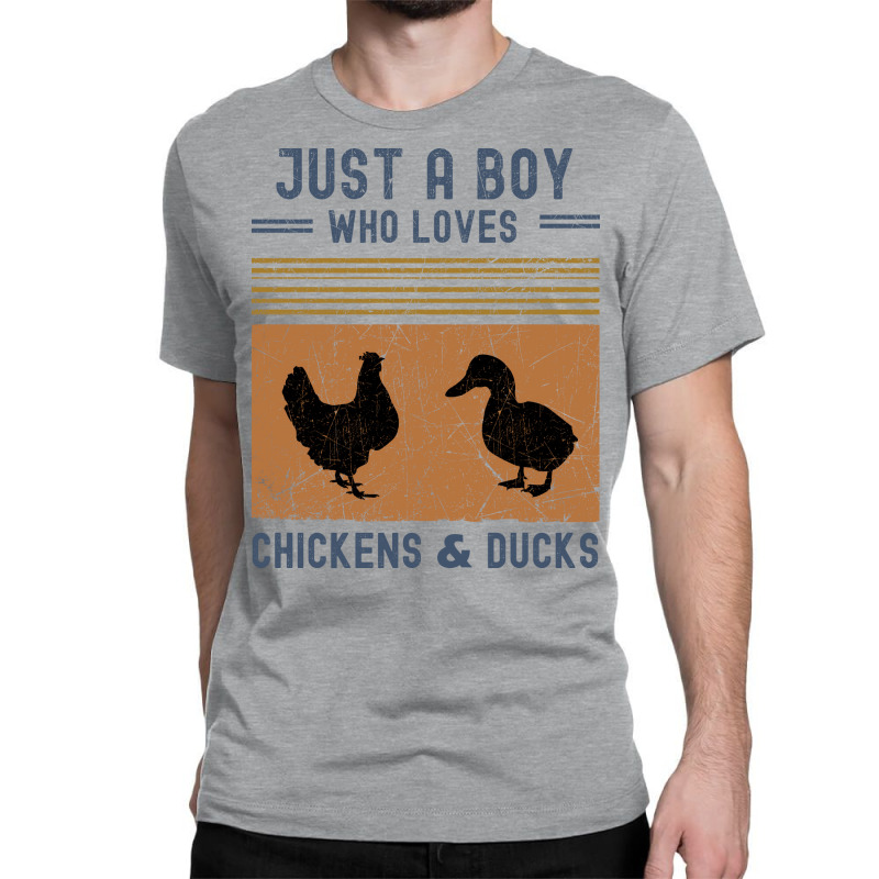 Just A Boy Who Loves Chickens And Ducks Retro Vint Classic T-shirt | Artistshot